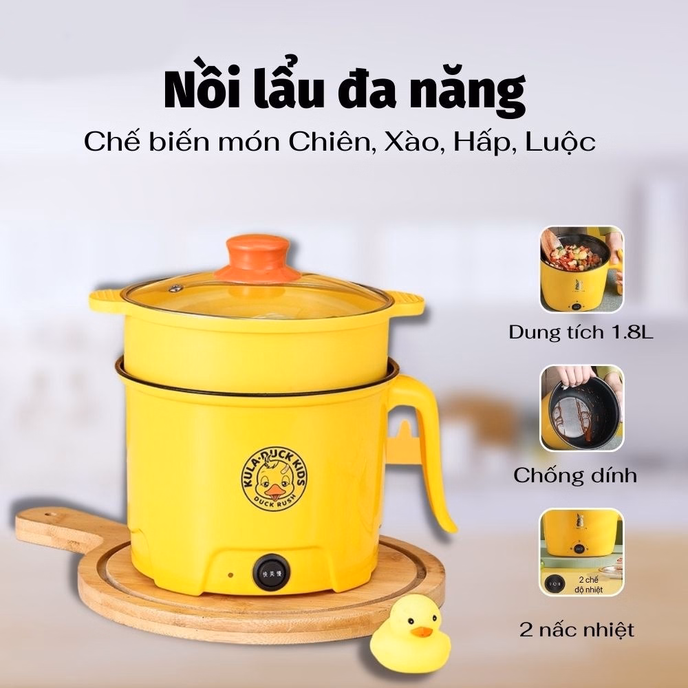 Nồi Lẩu Hấp Có Tay Cầm Vịt Vàng - Su - Ảnh 5