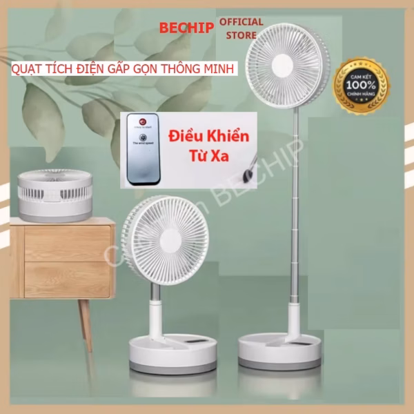 Quạt Tích Điện Gấp Gọn Để Bàn Có Điều Khiển Ctb206 - Bechip