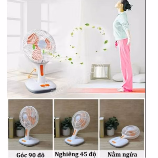 Quạt Tích Điện Ông Tây Kèm Đèn Led, Có Thể Gấp Gọn Ctb207 - Bechip - Ảnh 10