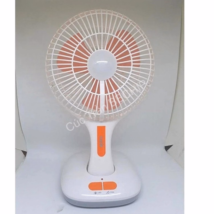 Quạt Tích Điện Ông Tây Kèm Đèn Led, Có Thể Gấp Gọn Ctb207 - Bechip - Ảnh 4