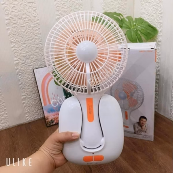 Quạt Tích Điện Ông Tây Kèm Đèn Led, Có Thể Gấp Gọn Ctb207 - Bechip - Ảnh 2