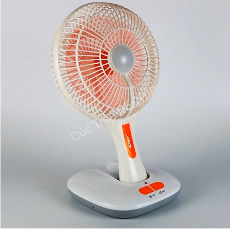 Quạt Tích Điện Ông Tây Kèm Đèn Led, Có Thể Gấp Gọn Ctb207 - Bechip - Ảnh 5