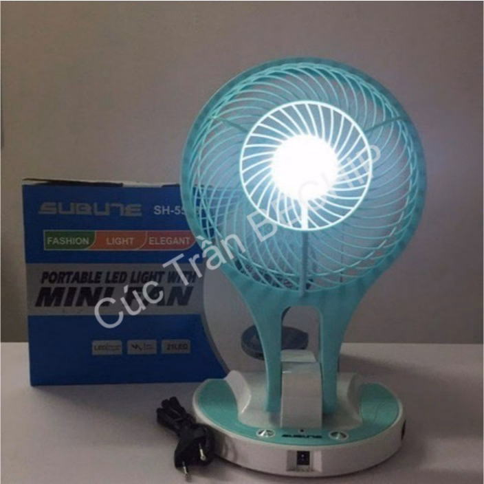 Quạt Tích Điện Mini Fan 5580 Kèm Đèn Led Ctb174 - Bechip - Ảnh 9