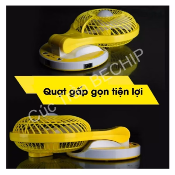 Quạt Tích Điện Mini Fan 5580 Kèm Đèn Led Ctb174 - Bechip - Ảnh 6