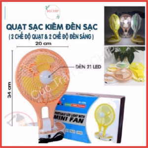 Quạt Tích Điện Mini Fan 5580 Kèm Đèn Led Ctb174 - Bechip