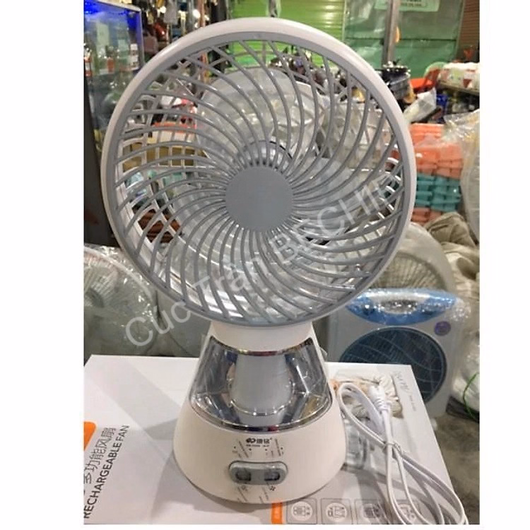 Quạt Tích Điện Ông Tây Mẫu Mới F0296 Kèm Đèn Siêu Sáng Ctb181 - Bechip - Ảnh 7