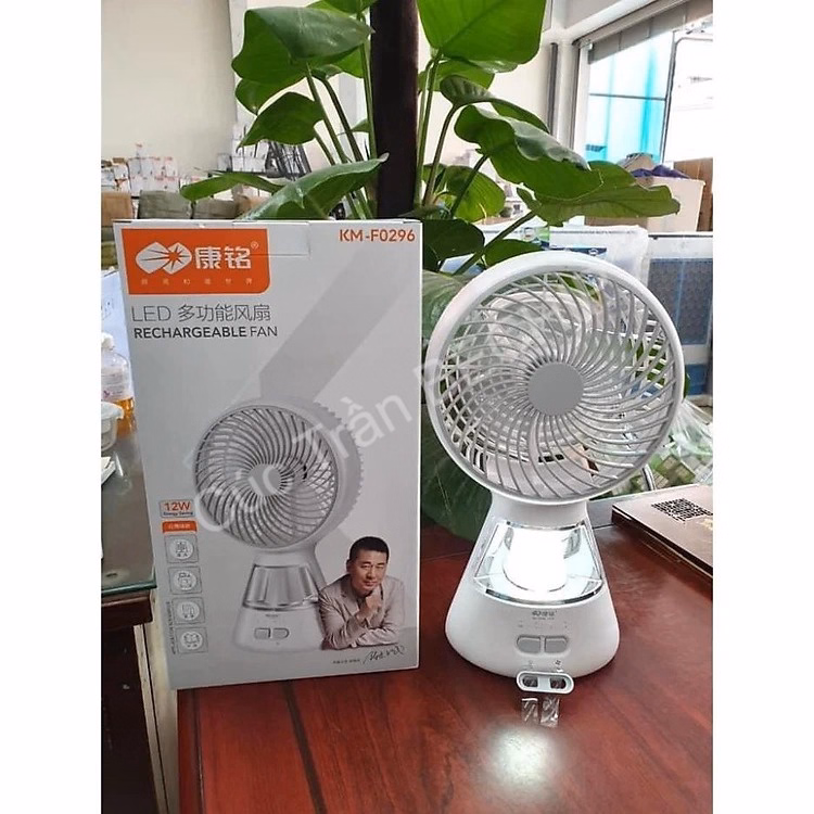 Quạt Tích Điện Ông Tây Mẫu Mới F0296 Kèm Đèn Siêu Sáng Ctb181 - Bechip - Ảnh 6