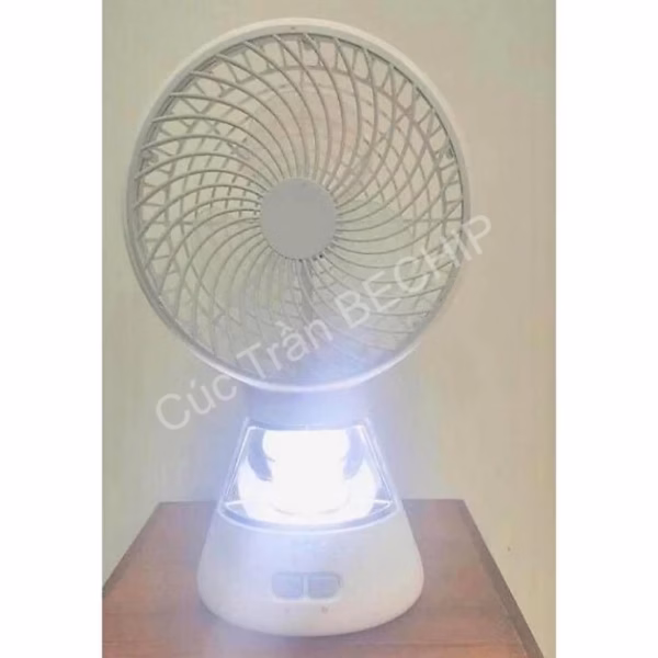 Quạt Tích Điện Ông Tây Mẫu Mới F0296 Kèm Đèn Siêu Sáng Ctb181 - Bechip - Ảnh 2