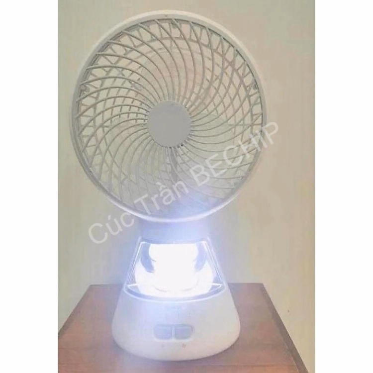 Quạt Tích Điện Ông Tây Mẫu Mới F0296 Kèm Đèn Siêu Sáng Ctb181 - Bechip - Ảnh 2