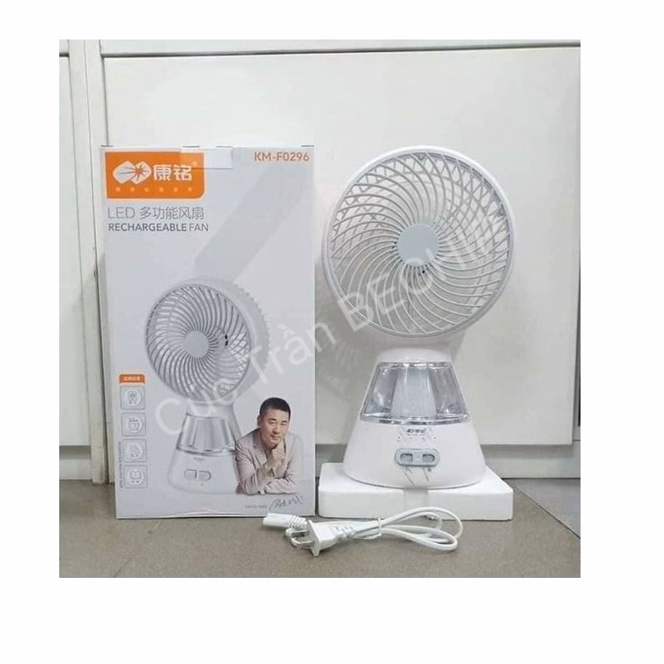 Quạt Tích Điện Ông Tây Mẫu Mới F0296 Kèm Đèn Siêu Sáng Ctb181 - Bechip - Ảnh 8