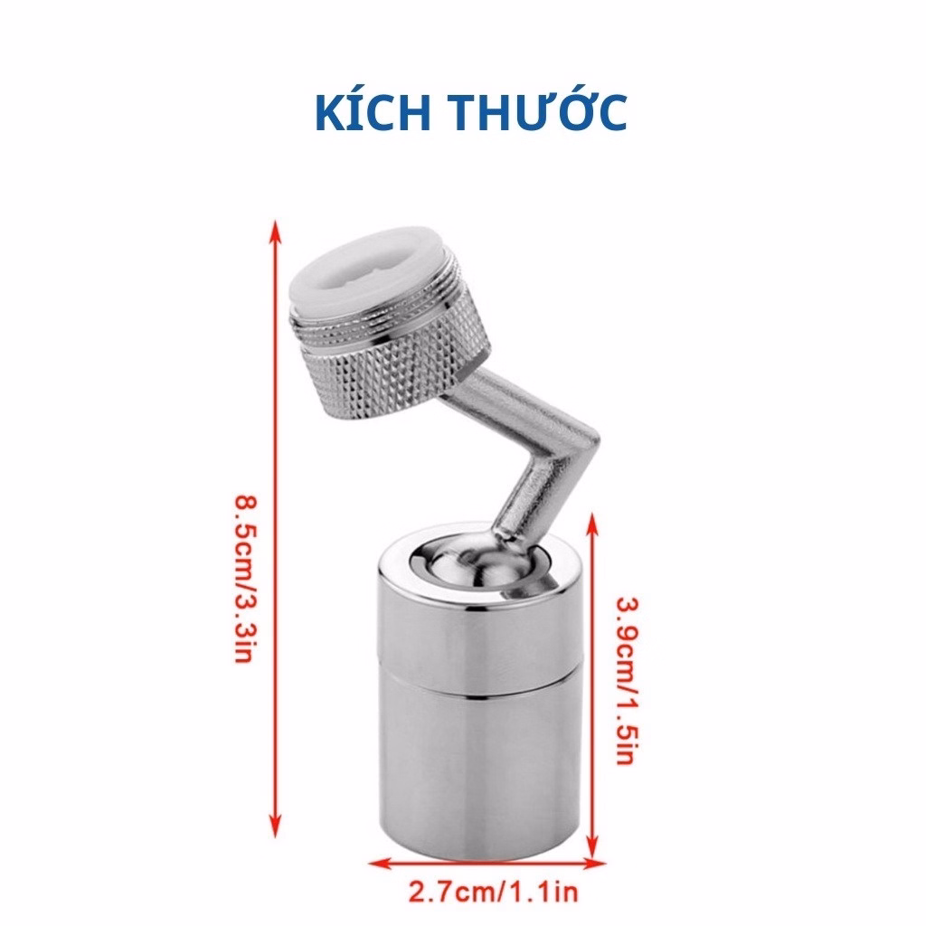 Đầu Nối Vòi Nước Thông Minh Xoay 720 Độ Lắp Vòi Nước Chậu Rửa Bát Chén Lavabo Với 2 Chế Độ Nước Chảy Gd045 - Lady'S Passion - Ảnh 11