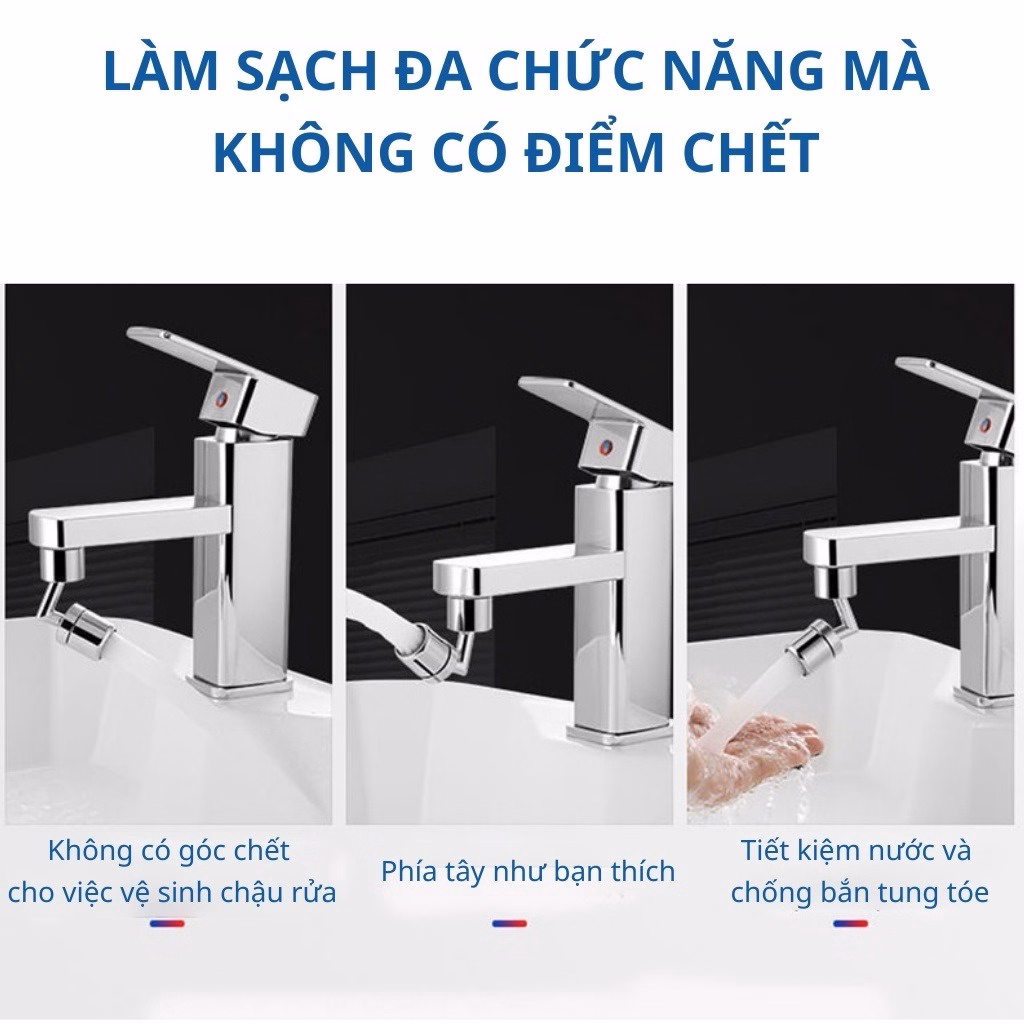 Đầu Nối Vòi Nước Thông Minh Xoay 720 Độ Lắp Vòi Nước Chậu Rửa Bát Chén Lavabo Với 2 Chế Độ Nước Chảy Gd045 - Lady'S Passion - Ảnh 13