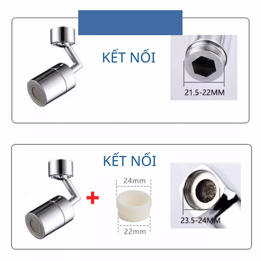 Đầu Nối Vòi Nước Thông Minh Xoay 720 Độ Lắp Vòi Nước Chậu Rửa Bát Chén Lavabo Với 2 Chế Độ Nước Chảy Gd045 - Lady'S Passion - Ảnh 10