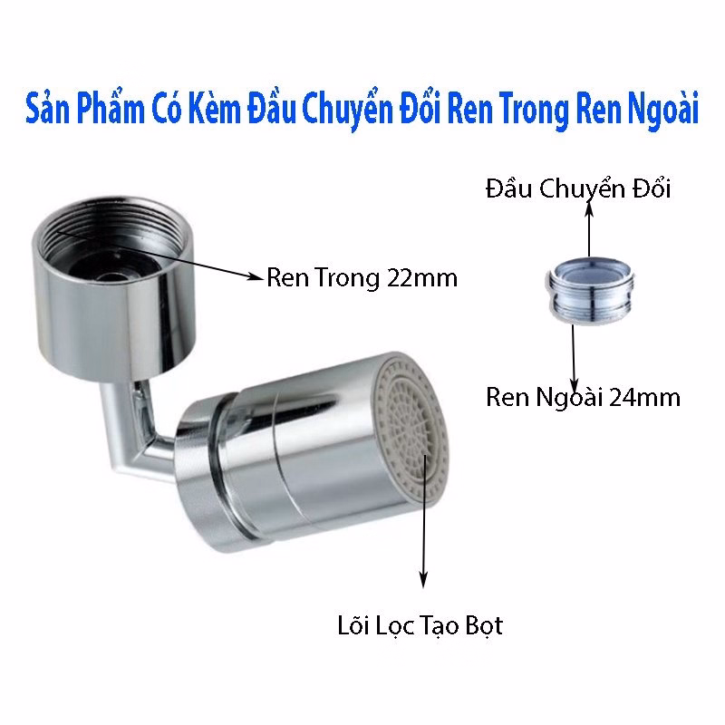 Đầu Nối Vòi Nước Thông Minh Xoay 720 Độ Lắp Vòi Nước Chậu Rửa Bát Chén Lavabo Với 2 Chế Độ Nước Chảy Gd045 - Lady'S Passion - Ảnh 9