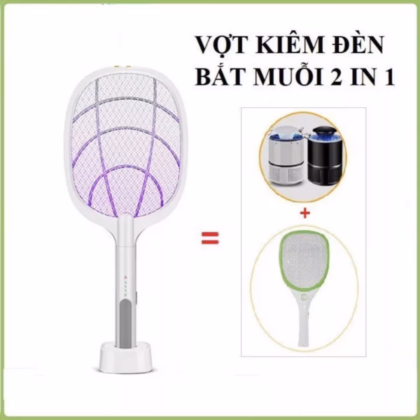 Vợt Muỗi Kiêm Đèn Bắt Muỗi 2 Trong 1 Pin Sạc Cổng Usb Cao Cấp 1500Mah Gd072 - Lady'S Passion