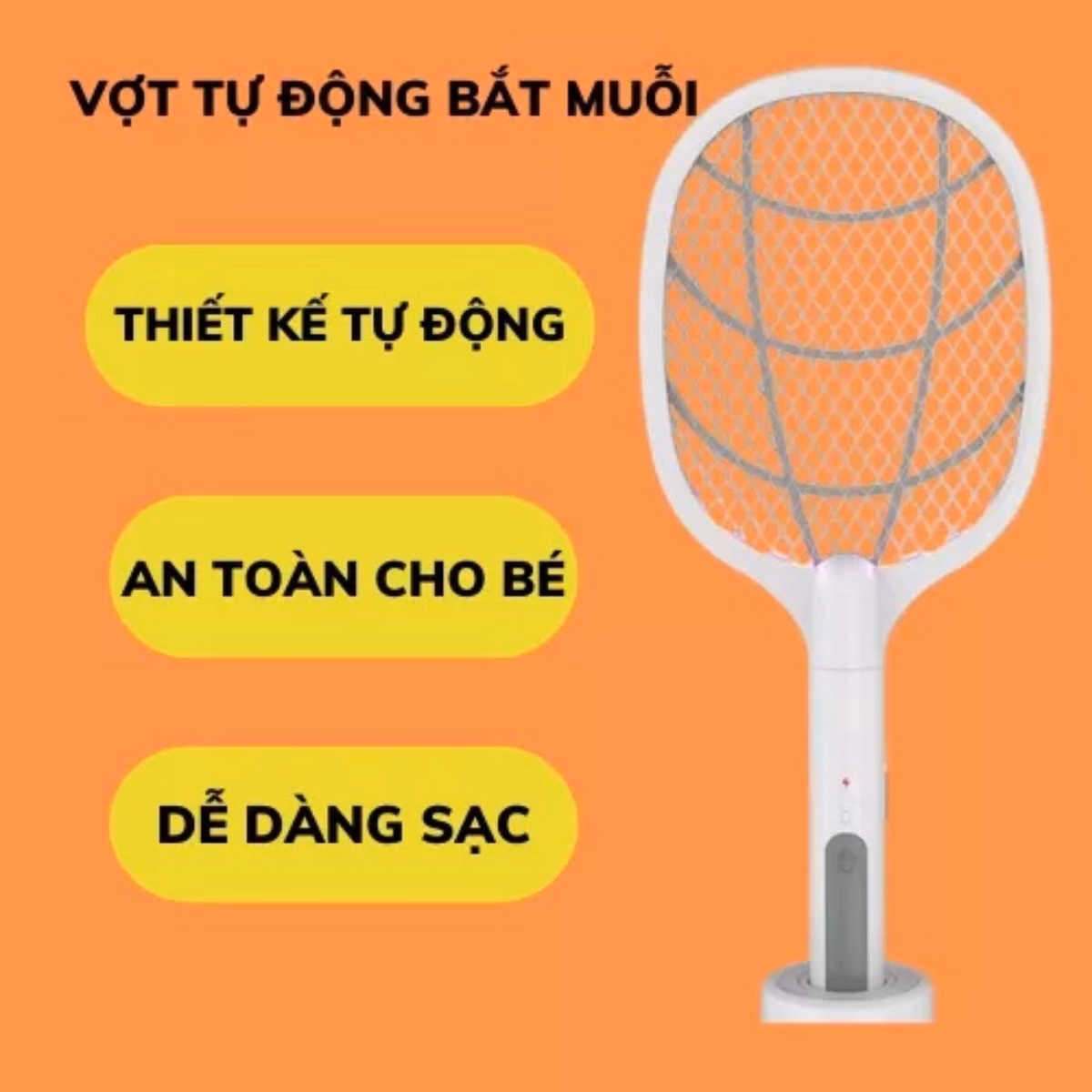 Vợt Muỗi Kiêm Đèn Bắt Muỗi 2 Trong 1 Pin Sạc Cổng Usb Cao Cấp 1500Mah Gd072 - Lady'S Passion - Ảnh 4