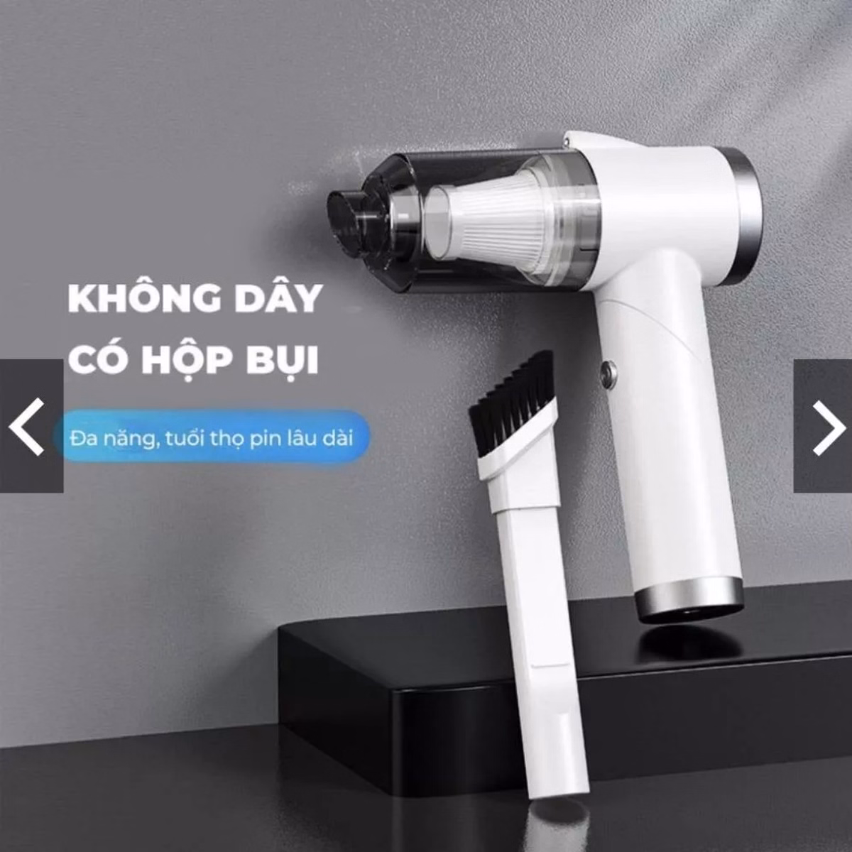 Máy Hút Bụi Oto Cầm Tay Không Dây Mini Công Suất 120W Hút Cực Mạnh 9000Pa Dung Lượng Pin 2000 Sạc Cáp Usb Gd080 - Lady'S Passion - Ảnh 6