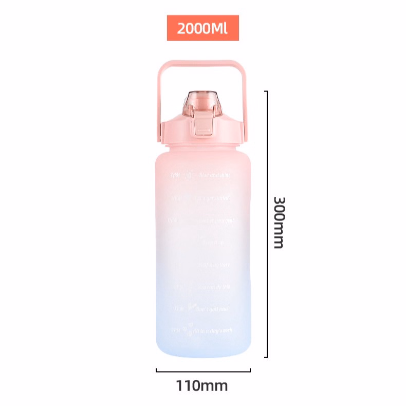 Bình Nước 2 Lít Siêu Dễ Thương Có Vạch Báo Giờ Uống Nước (Giao Màu Ngẫu Nhiên) Gd101 - Lady'S Passion - Ảnh 2
