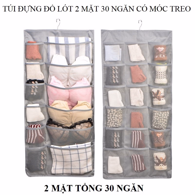 Túi Đựng Đồ Lót Có Móc Treo 2 Mặt 30 Ngăn Gd105 - Lady'S Passion