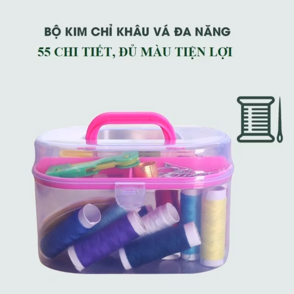 Bộ Kim Chỉ May Vá Đa Năng 55 Món Kèm Hộp Đựng Trong Suốt Gd108 - Lady'S Passion