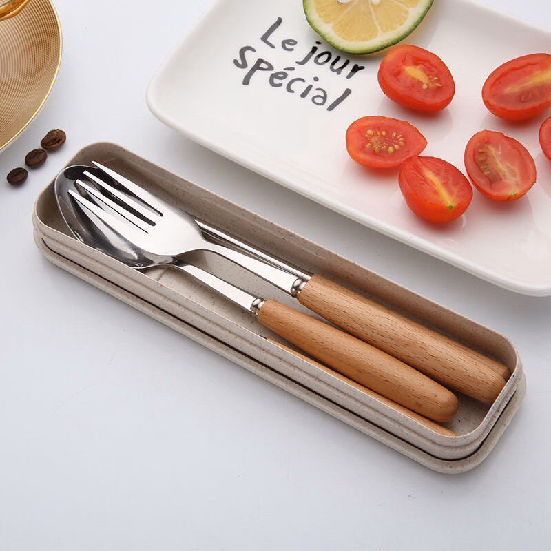 Bộ Đũa Thìa Lúa Mạch Cán Gỗ Loại Đắt, Không Phải Loại Cán Nhựa Gd113 - Lady'S Passion - Ảnh 4