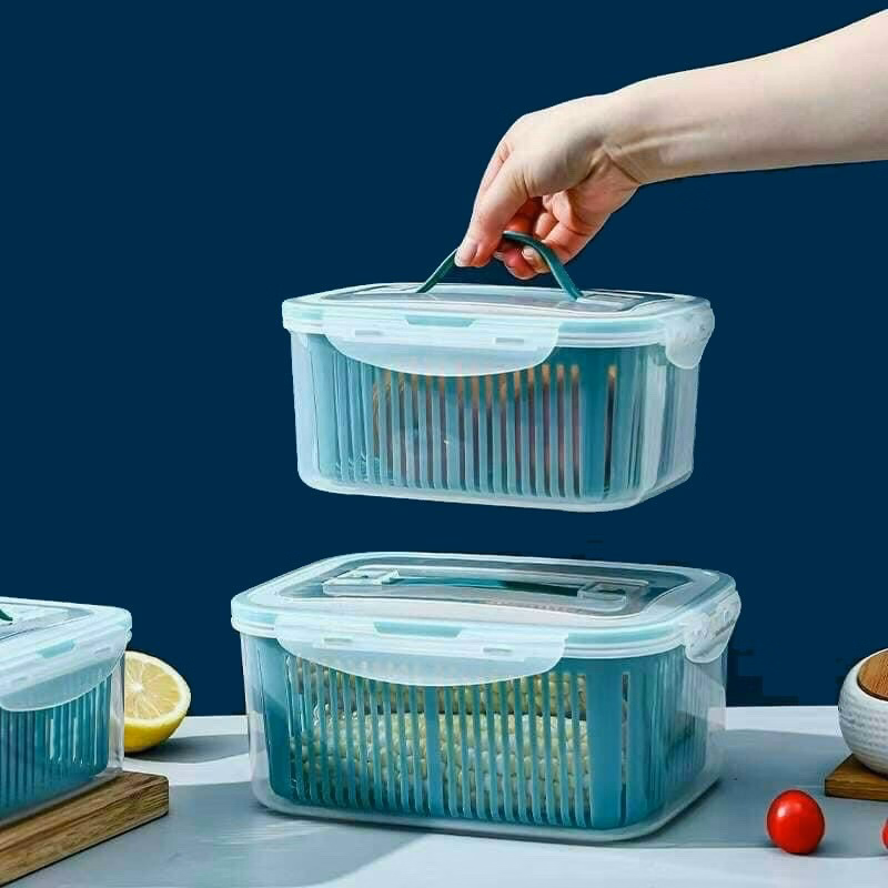 Bộ 5 Hộp Đựng Bảo Quản Thực Phẩm Tủ Lạnh, Kèm Rổ Và Lắp Đậy Bảo Quản Hút Chân Không Tiện Dụng Gd119 - Lady'S Passion - Ảnh 5