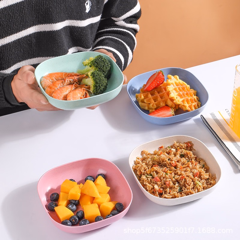 Set 8 Đĩa Nhựa Lúa Mạch Vuông, Đĩa Đựng Bánh Kẹo, Đĩa Vuông Nhỏ Nhiều Màu Gd121 - Lady'S Passion - Ảnh 13