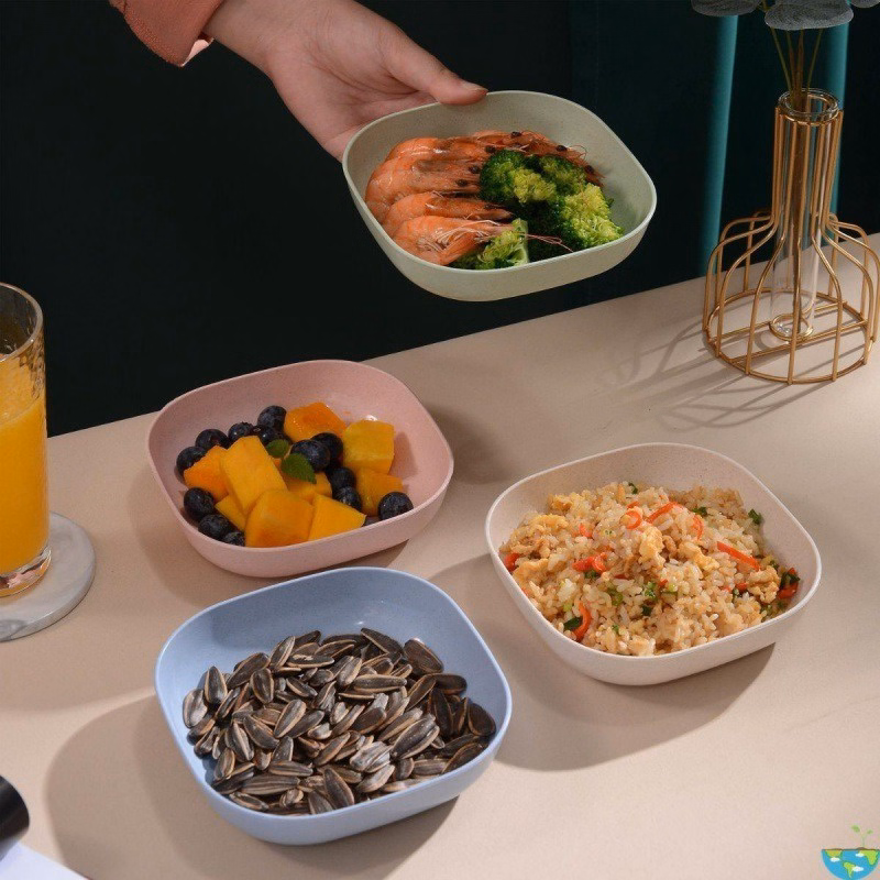 Set 8 Đĩa Nhựa Lúa Mạch Vuông, Đĩa Đựng Bánh Kẹo, Đĩa Vuông Nhỏ Nhiều Màu Gd121 - Lady'S Passion - Ảnh 10