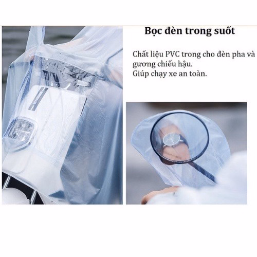 Áo Mưa Xe Điện (2 Đầu) Có Đựng Kính Trong Suốt - Gdn - Ảnh 2