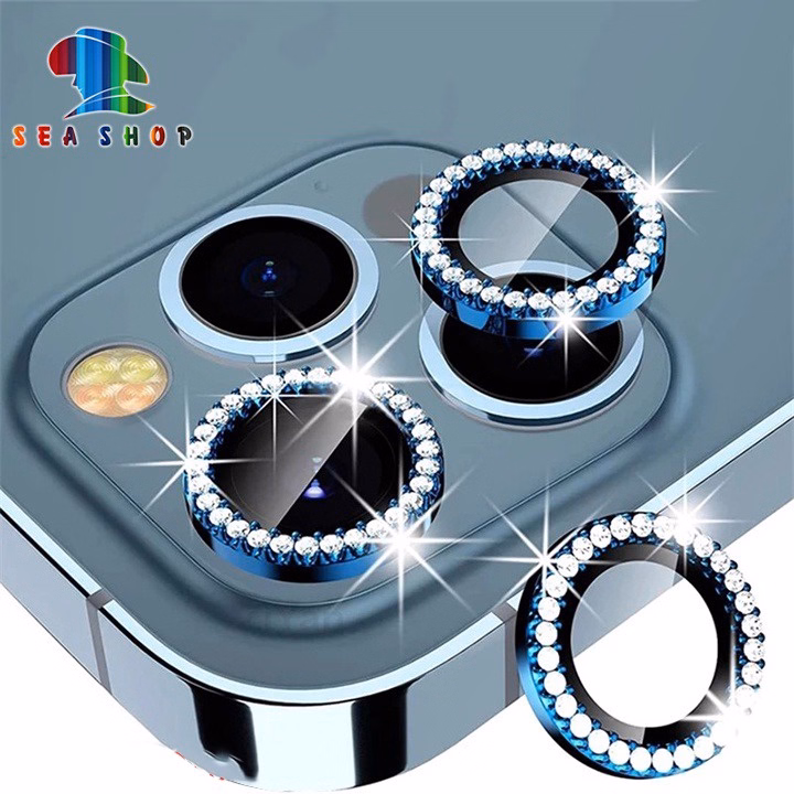 Mắt Bảo Vệ Camera Đính Đá Cho Iphone 12 Mini, 12, 12 Pro Max - Chất Liệu Titan - Không Gây Yếu Sóng - Seashop - Ảnh 6