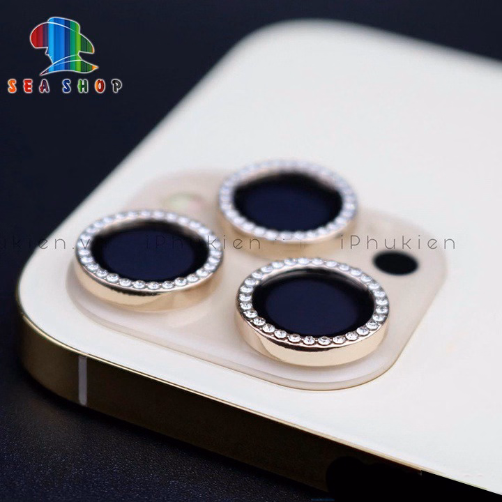 Mắt Bảo Vệ Camera Đính Đá Cho Iphone 12 Mini, 12, 12 Pro Max - Chất Liệu Titan - Không Gây Yếu Sóng - Seashop - Ảnh 5