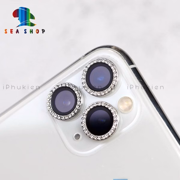 Mắt Bảo Vệ Camera Đính Đá Cho Iphone 12 Mini, 12, 12 Pro Max - Chất Liệu Titan - Không Gây Yếu Sóng - Seashop - Ảnh 3