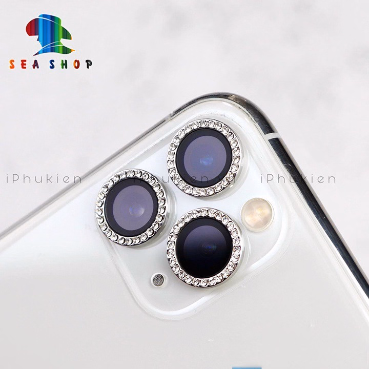 Mắt Bảo Vệ Camera Đính Đá Cho Iphone 12 Mini, 12, 12 Pro Max - Chất Liệu Titan - Không Gây Yếu Sóng - Seashop - Ảnh 3