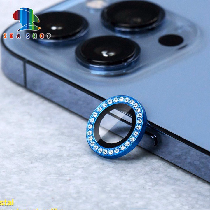 Mắt Bảo Vệ Camera Đính Đá Cho Iphone 12 Mini, 12, 12 Pro Max - Chất Liệu Titan - Không Gây Yếu Sóng - Seashop - Ảnh 4