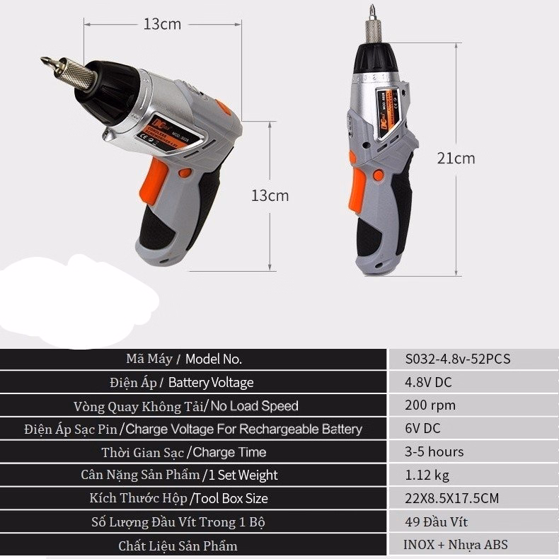 Máy Khoan Pin Mini Cầm Tay Đa Năng 2 Chế Độ Thông Minh Siêu Mạnh Máy Khoan Vít Máy Bắn Vít Pin Mini Gd148 - Lady'S Passion - Ảnh 5
