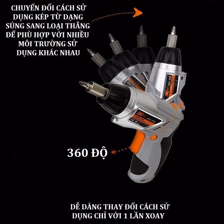 Máy Khoan Pin Mini Cầm Tay Đa Năng 2 Chế Độ Thông Minh Siêu Mạnh Máy Khoan Vít Máy Bắn Vít Pin Mini Gd148 - Lady'S Passion - Ảnh 2