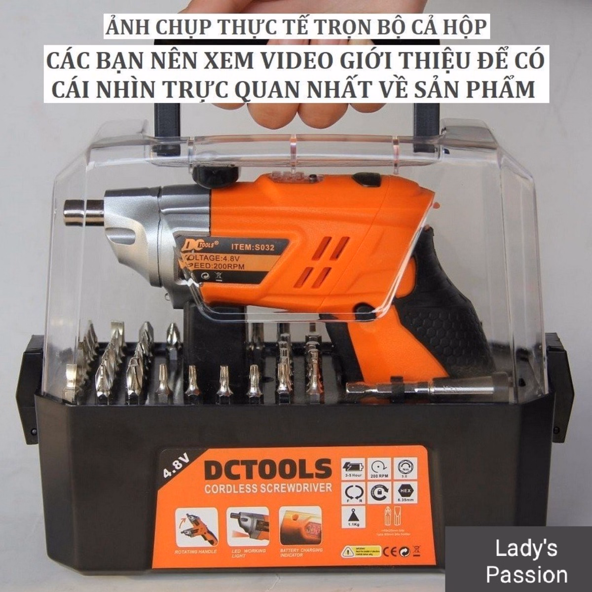 Máy Khoan Pin Mini Cầm Tay Đa Năng 2 Chế Độ Thông Minh Siêu Mạnh Máy Khoan Vít Máy Bắn Vít Pin Mini Gd148 - Lady'S Passion - Ảnh 9