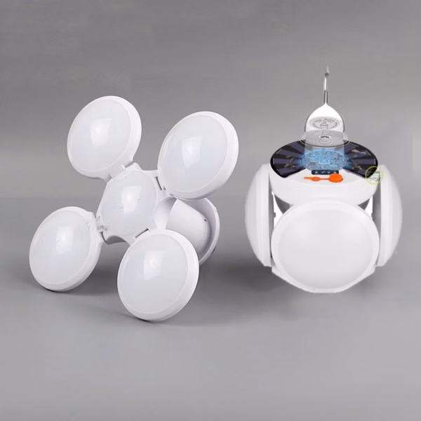 Bóng Đèn Tích Điện 4 Cánh 5 Bóng (Năng Lượng Mặt Trời) - Silver - Ảnh 6