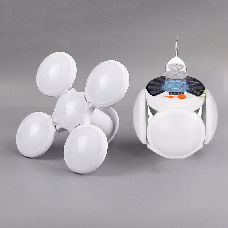 Bóng Đèn Tích Điện 4 Cánh 5 Bóng (Năng Lượng Mặt Trời) - Silver - Ảnh 6