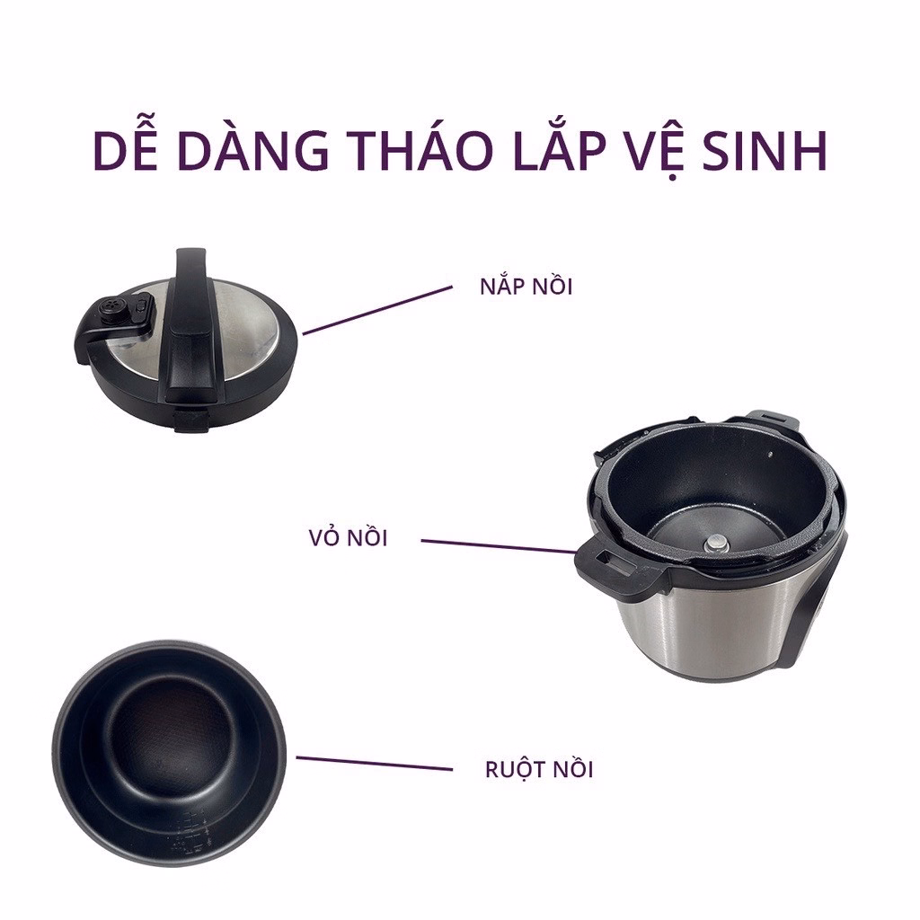 Nồi Áp Suất Điện Tử Đa Năng Gume Dung Tích 6L - Gume - Ảnh 3