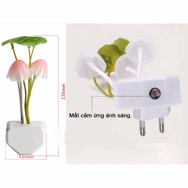 Đèn Ngủ Cảm Biến Hình Cây Nấm - Silver