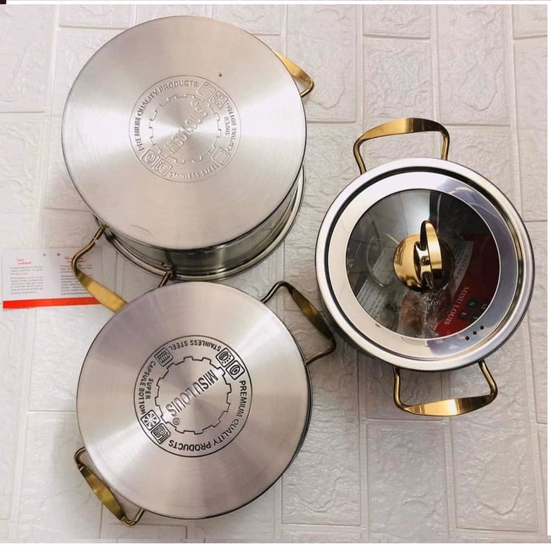 Bộ 3 Nồi Châu Âu Inox Cao Cấp 3 Đáy Misu, Camel Ctb35 - Bechip - Ảnh 15