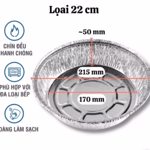 Set 10 Khay Giấy Bạc Lót Nồi Chiên 22Cm - Gdn