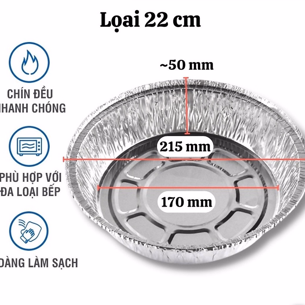 Set 10 Khay Giấy Bạc Lót Nồi Chiên 22Cm - Gdn