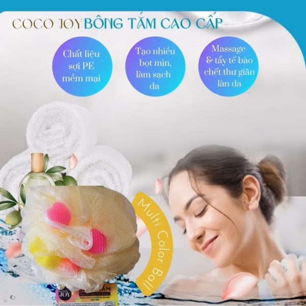 Bông Tắm Tròn Mềm Mại Có Mút - Coco Joy - Ảnh 2
