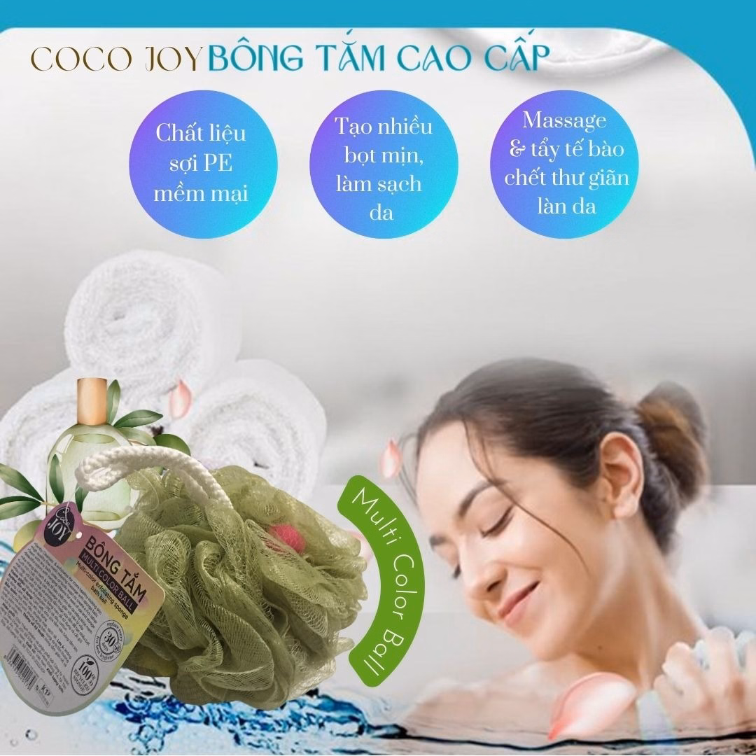 Bông Tắm Tròn Mềm Mại Có Mút - Coco Joy - Ảnh 3