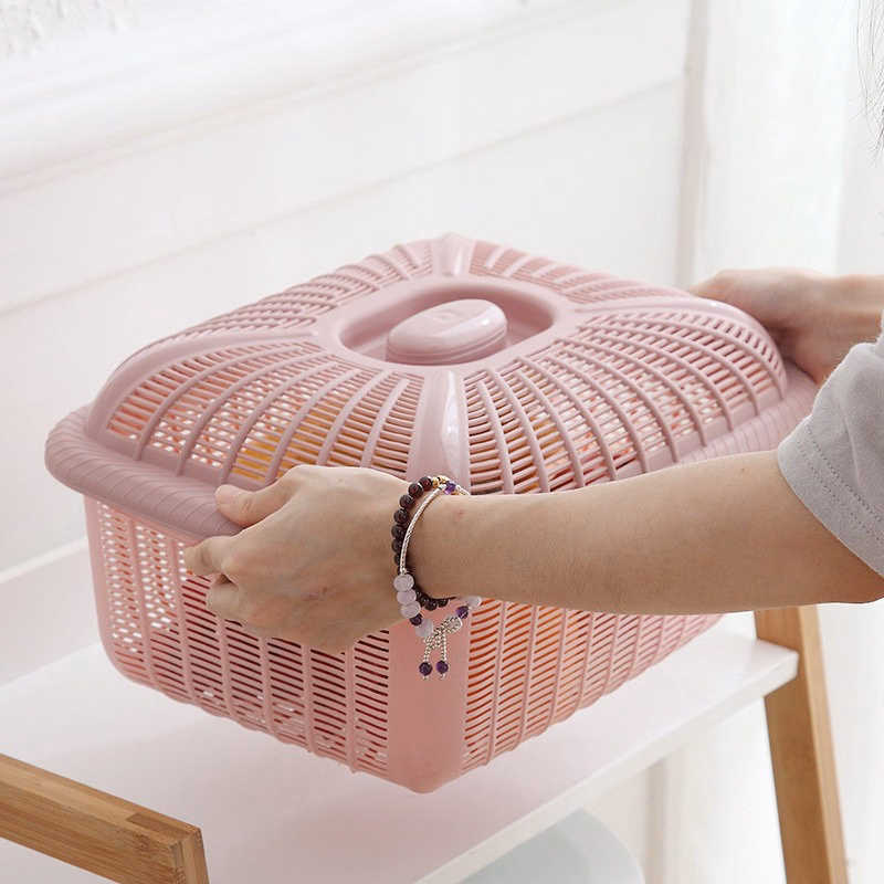 Rổ Nhựa Vuông Có Nắp Việt Nhật - Gdn - Ảnh 3