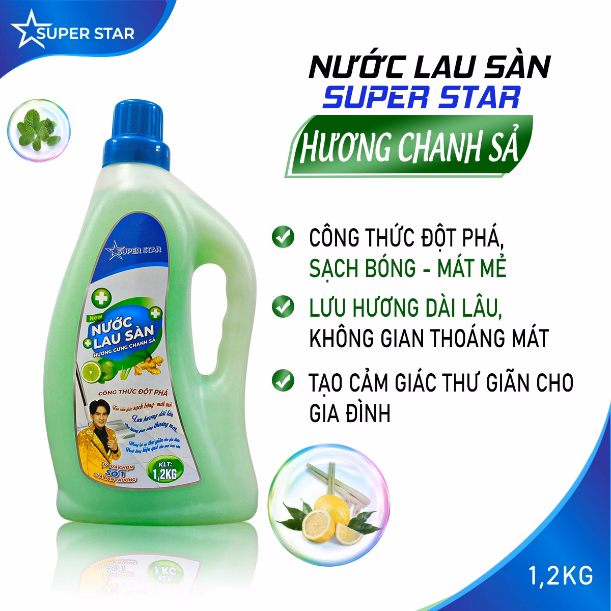 Nước Lau Sàn 1,2Kg - Super Star - Ảnh 2
