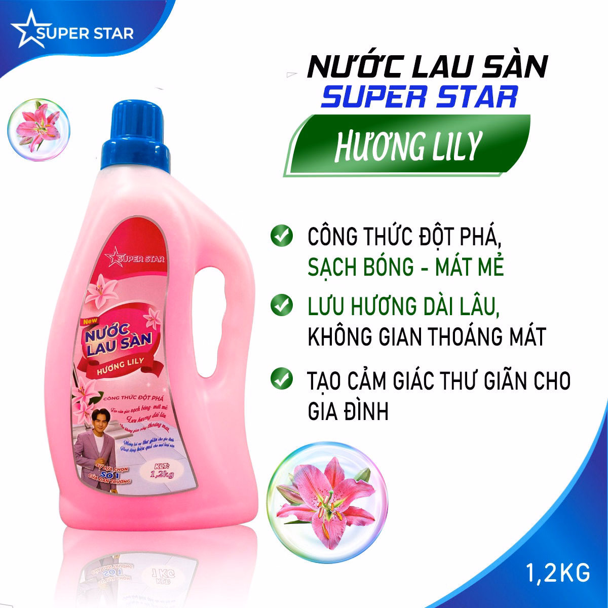 Nước Lau Sàn 1,2Kg - Super Star - Ảnh 3