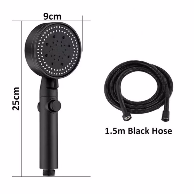 Bộ Vòi Sen Tăng Áp 5 Chế Độ Màu Đen - Gdn - Ảnh 4